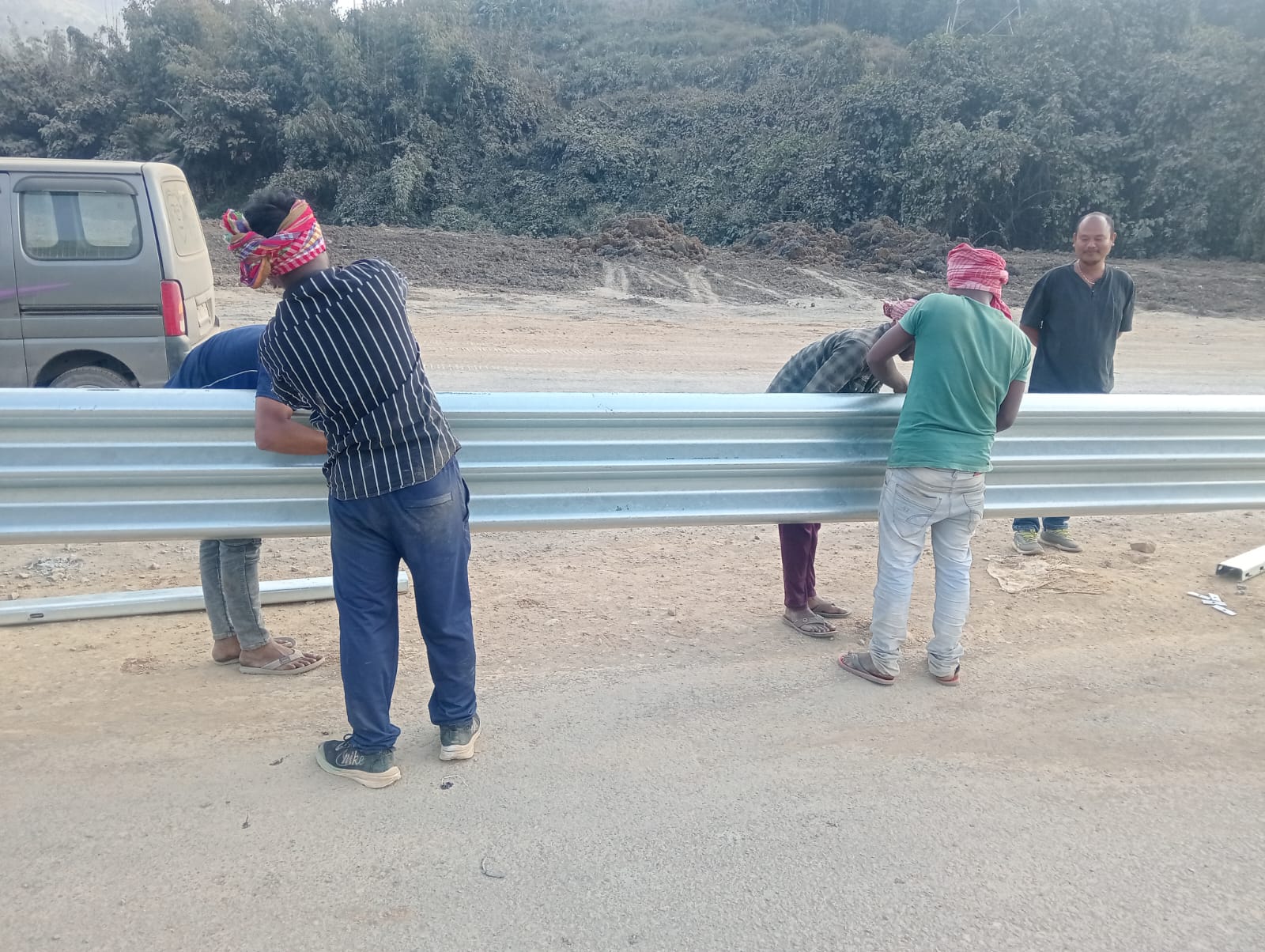 Thrie-Beam crash barrier